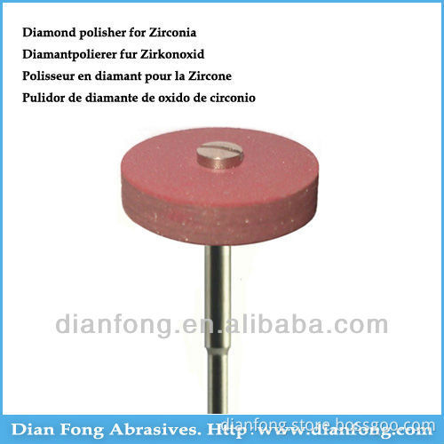 D3F HP Shank Wheel Diamond Impregnated Synthetic Rubber Heatless Polisher For Zirconia Shenzhen Dental